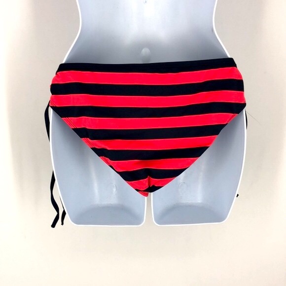 Mossimo Navy Pink Stripe Bikini Bottom Swim Summer Water Ocean Beach Medium - Picture 2 of 3